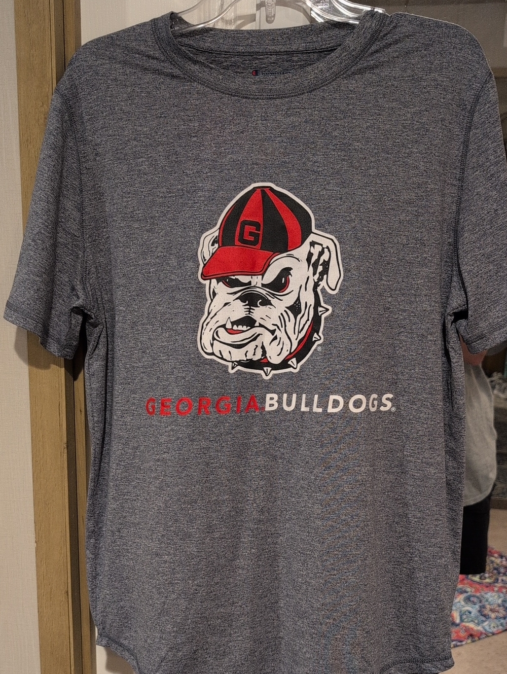 Champion Georgia Bulldogs Gray Tee with Red & Black Logo